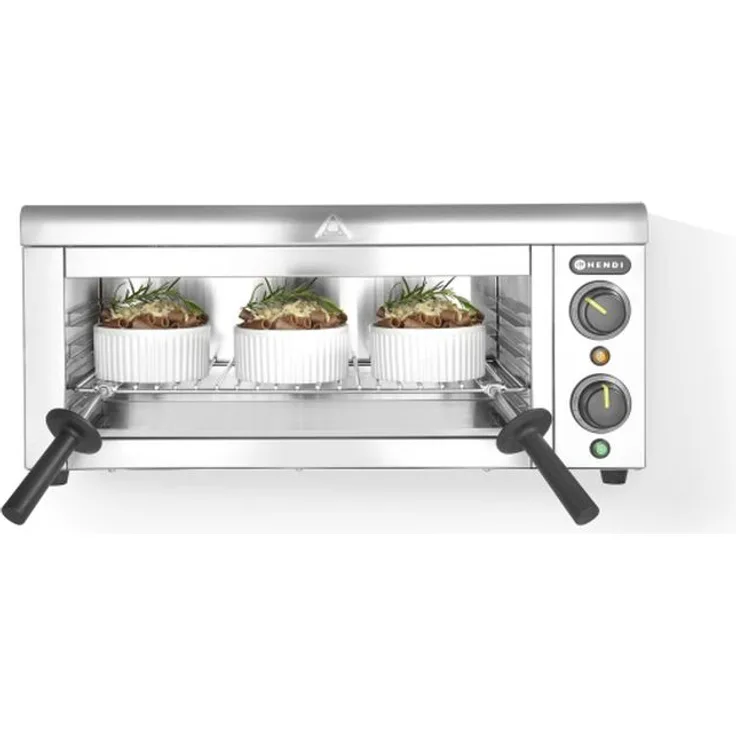 HENDI Salamander zur Wandmontage, 2000W, auf 4 Ebenen höhenverstellbar, Krümelschublade