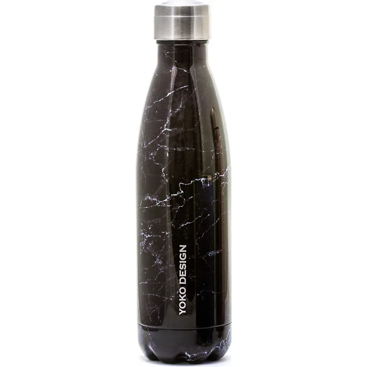 YOKO DESIGN Thermosflasche, doppelwandig, Edelstahl, 1552, marmoriert schwarz, 500 ml