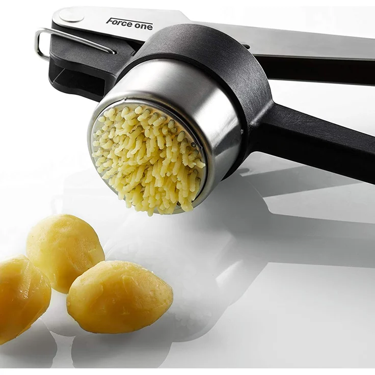 Gefu 13110 Kartoffel-, Saft- und Spätzle-Presse Force One - Profi Küchenhelfer aus Edelstahl mit 2 Lochscheiben – Bild 3