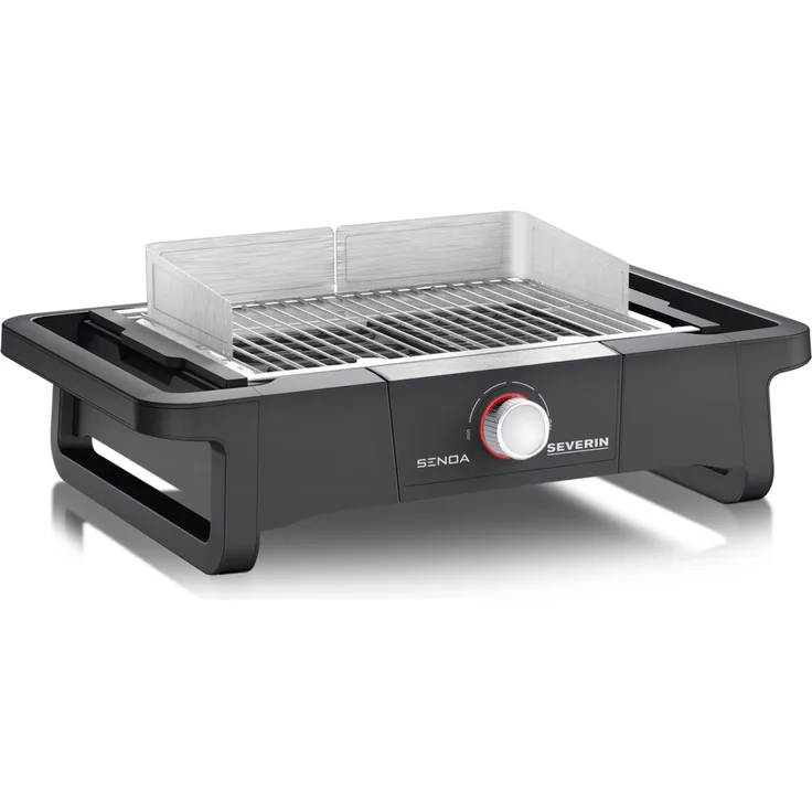 Severin PG 8109 Home Tischgrill, Stahlrost-Grillfläche, 2300 Watt, Schwarz