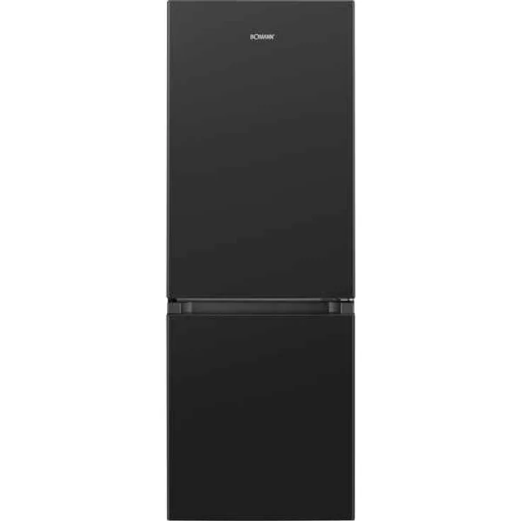 Bomann KG 320.2 Kühl-Gefrierkombination, freistehend, schwarz, LED, Abtauautomatik, Breite 49.5 cm, Energieklasse E