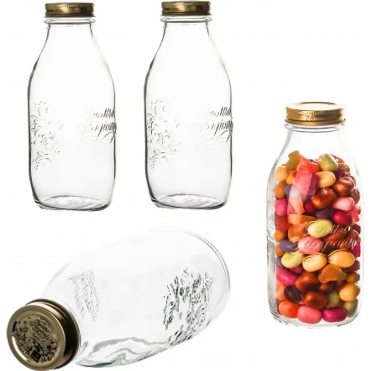 4er Set 1 Liter Bormioli Quattro Stagioni Gläser