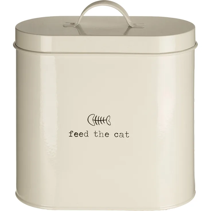 Premier Housewares Haustierfutter-Aufbewahrungsdose mit Löffel, metall, cremefarben, 2.8 Litre