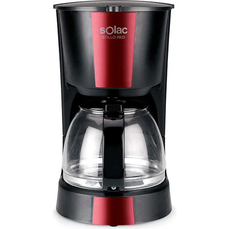 Solac CF4029 Stillo Red Kaffeemaschine mit 1,2 l Fassungsvermögen, 12 Kaffeetassen, 900 W, Schwarz und Rot – Bild 1