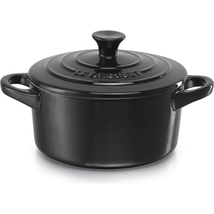Le Creuset Mini-Cocotte- Bräter, Rund, 200 ml, 10 x 5 cm, Steinzeug, Schwarz – Bild 1