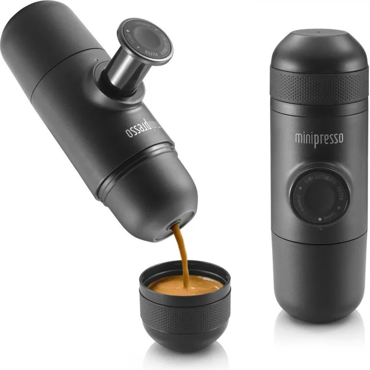 Wacaco Minipresso GR Kaffeebereiter, Espressomaschine für unterwegs, schwarz