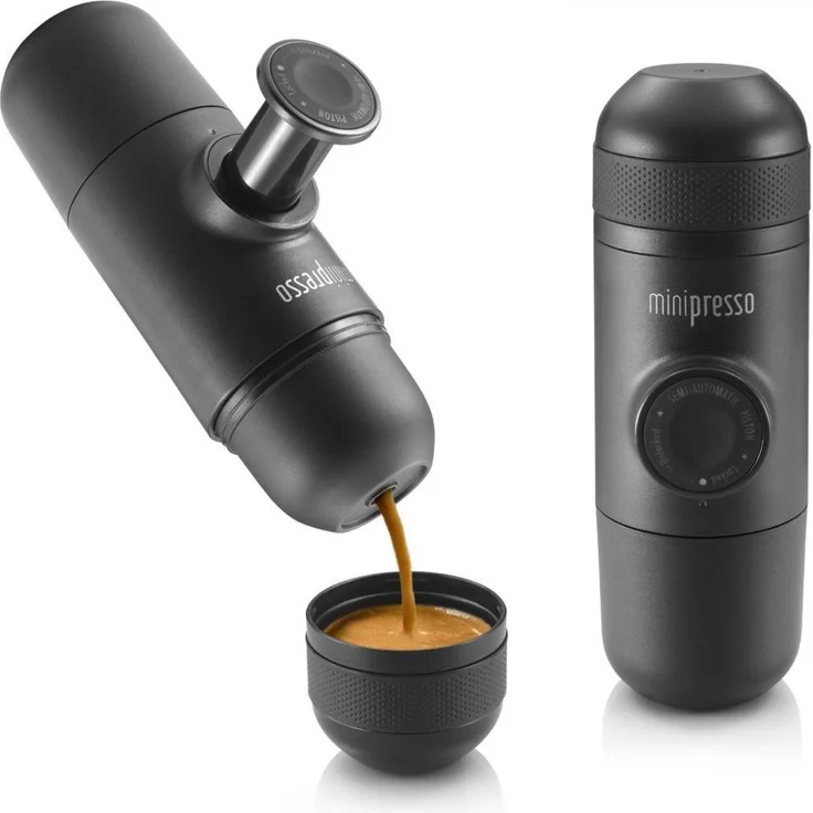 Wacaco Minipresso GR Kaffeebereiter, Espressomaschine für unterwegs, schwarz