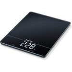 Beurer KS 34 Küchenwaage digital, 15kg Tragkraft, LCD-Anzeige, Tara-Zuwiegefunktion, schwarz