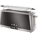 Russell Hobbs Toaster Langschlitz Luna grau, inkl. Brötchenaufsatz, 6 einstellbare Bräunungsstufen + Auftau- & Aufwärmfunktion, Schnell-Toast-Technologie, 1420W, 23251-56