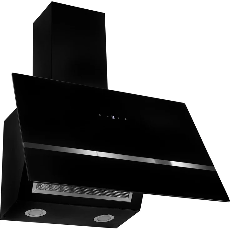 respekta Premium CH 24060 SAM, Motorhaube, Kamin abgewinkelt, Breite: 59.5 cm, Tiefe: 38.5 cm, Absaugung und Rückführung (mit zusätzlichem Rückführungsset), Schwarz – Bild 3