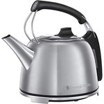 Russell Hobbs Wasserkocher Edelstahl Retro 65 Jahre Jubiläumsmodel,1,2l, 2400W, Schnellkochfunktion, Perfect-Pour-Ausgusstülle, Wasserstandsanzeige, Vintage Teekocher 25860-70