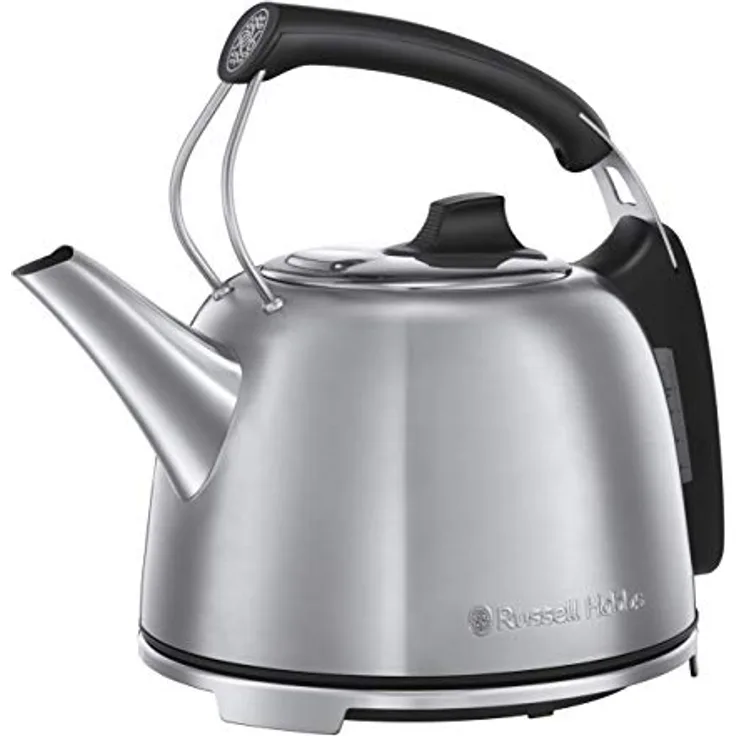 Russell Hobbs Wasserkocher Edelstahl Retro 65 Jahre Jubiläumsmodel,1,2l, 2400W, Schnellkochfunktion, Perfect-Pour-Ausgusstülle, Wasserstandsanzeige, Vintage Teekocher 25860-70