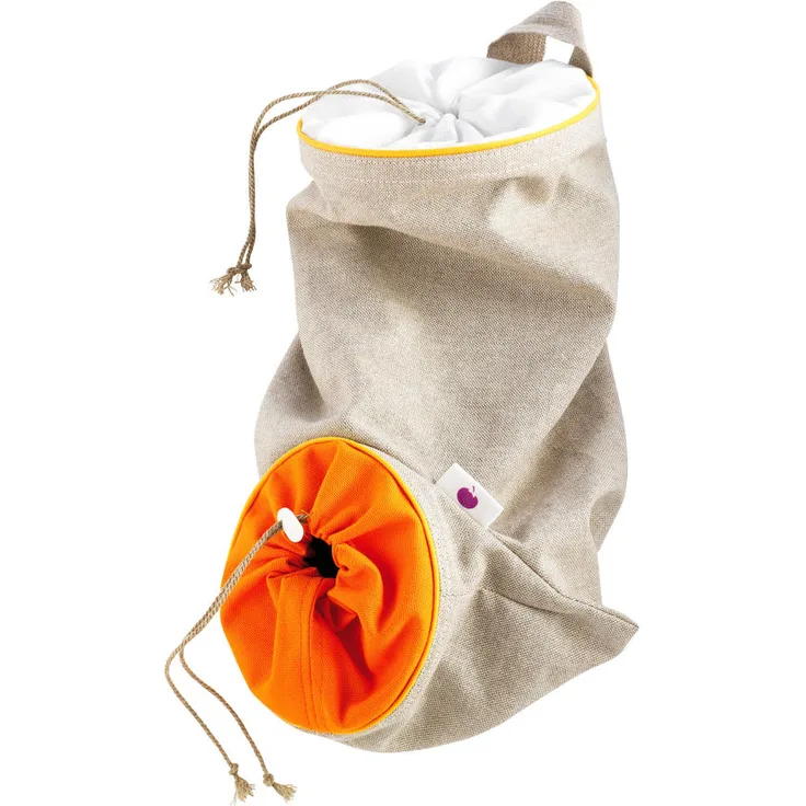 Mastrad Gemüseaufbewahrungsbeutel Groß, Kartoffelbeutel, Gemüsebeutel, Gemüsesack, Stoff, Orange, F93364