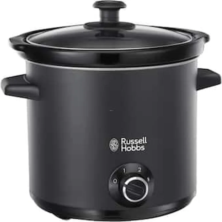 Russell Hobbs Slowcooker 24180-56, Multikocher, 3,5 Liter Fassungsvermögen, 200 Watt, Edelstahl, Glas, Keramik, schwarz