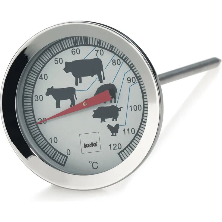 Kela 15315 Fleischthermometer, 0 bis 120 Grad, 18-10 Edelstahl, Punkto