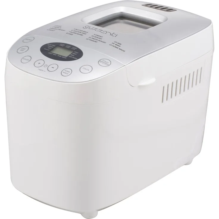 Guzzanti GZ 635 Vollautomatische Brotbackmaschine, Wählbares Fassungsvermögen, 1125, 1350 und 1600 g, 1.6 Kg, 900 W