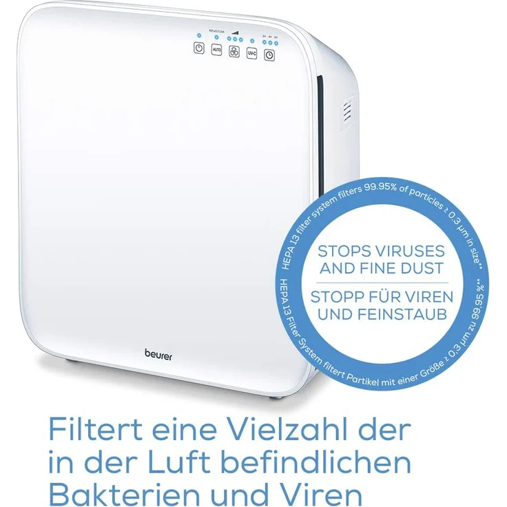 Beurer LR 310 Luftreiniger, mit HEPA-Filter, Automatikfunktion, 3 Stufen, Filterwechselanzeige (66019)  – Bild 6