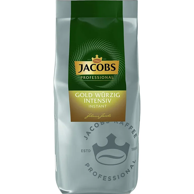 Jacobs Professional Gold Würzig Intensiv Instant, 500g, löslicher Bohnenkaffee, intensives und kräftiges Geschmackserlebnis