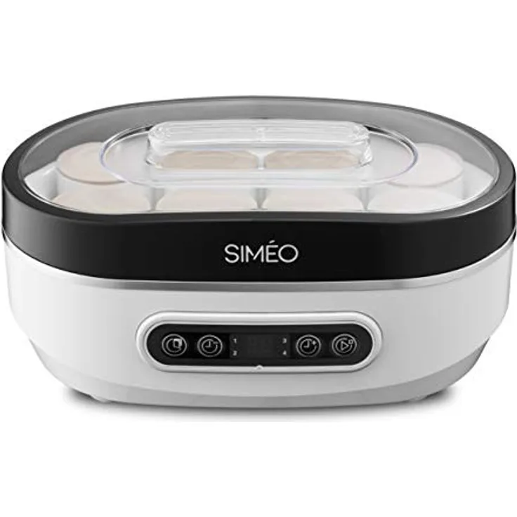 Siméo YVA640 Joghurtbereiter, 8 Keramikdosen je 125 ml, Kunststoff, weiß