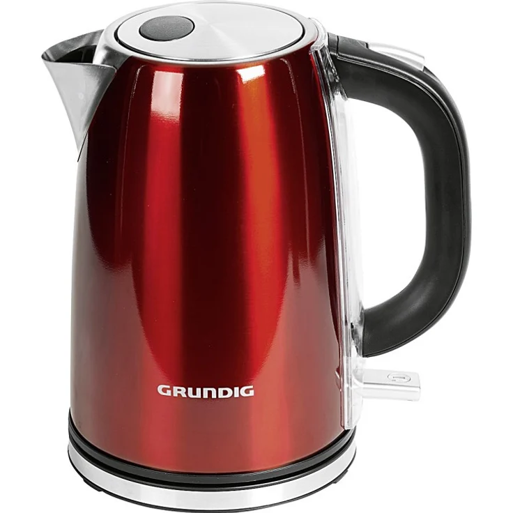 Grundig WK 6330 Wasserkocher Red Sense, 3000W, 1,7L, Edelstahlkorpus, rot metallic – Bild 4