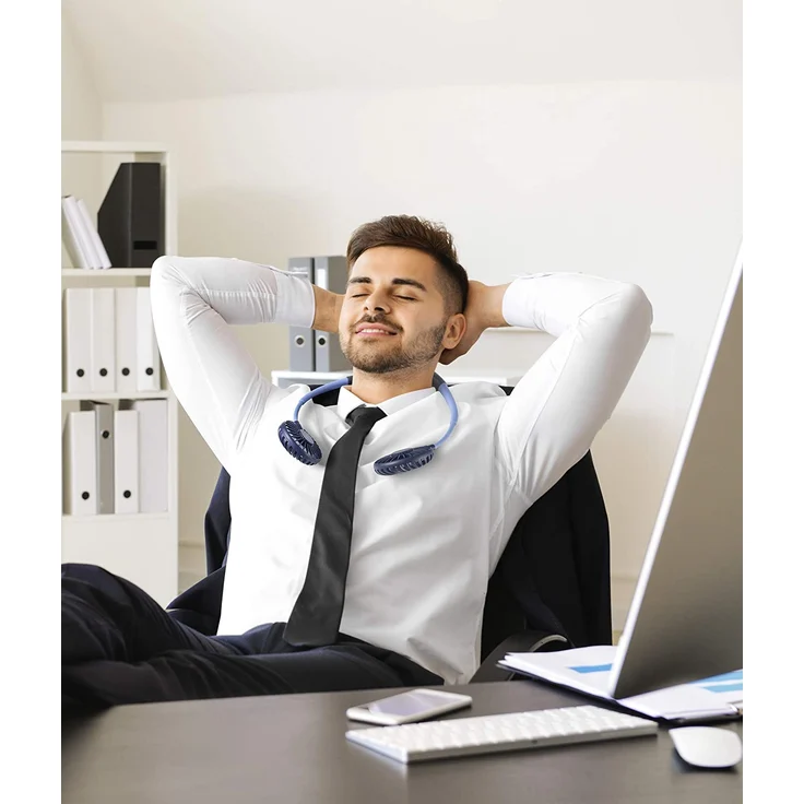 Unold 86698 NACKENVENTILATOR Breezy Blue mit bequemen Nackenbügel, 3-stufige Geschwindigkeitsregelung, LED-Kontrollleuchte und zuschaltbarer LED-Beleuchtung – Bild 5