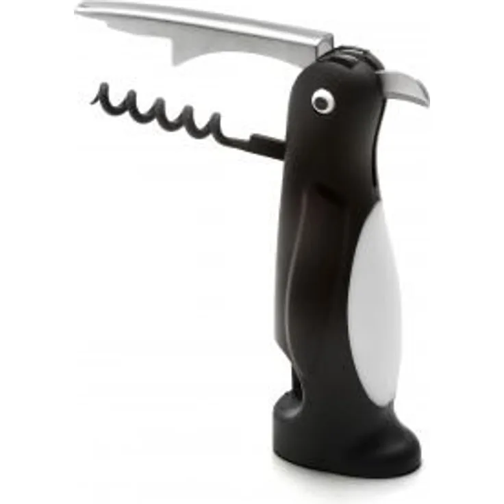 Weis 16852 Kellner-Korkenzieher Pinguin, Edelstahl, Schwarz Silber, 3.2 x 4.5 x 12 cm