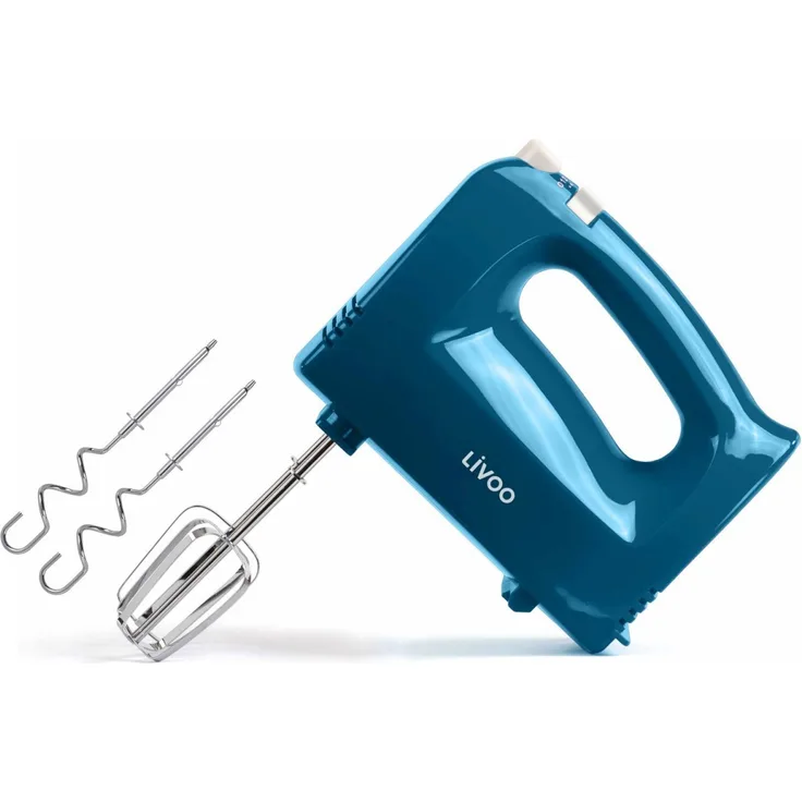 LIVOO DOP162B Handmixer Handrührgerät, 200W, 5 Geschwindigkeiten, blau