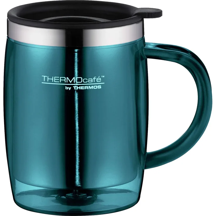 ThermoCafé by THERMOS Desktop Mug Bürotasse, Kunststoff, Türkies, 0,35 Liter