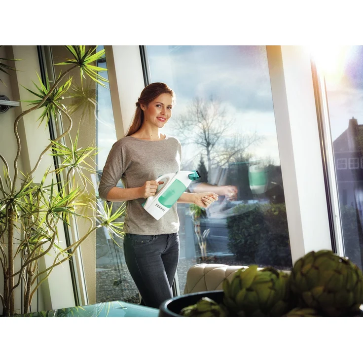Leifheit Fenstersauger Set Dry and Clean mit Stiel und Einwascher 51003 für 360° streifenfreie Reinigung, Fensterreiniger verwendbar bis zu 35 min, Fensterputzer mit Stand-by-Automatik und Click-System – Bild 6