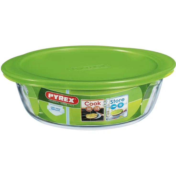 Pyrex Cook & Store Glasbehälter für Lebensmittel, rund, 2.3L