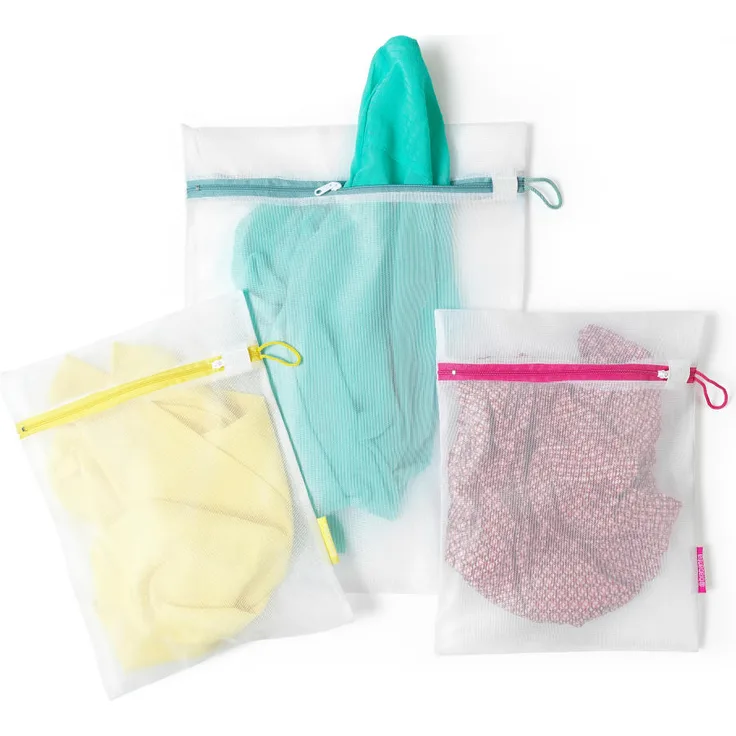 Brabantia Wäsche - Schutzbeutel, 3er-Set, Wäschenetz, Wäschebeutel, Wäschesack, Waschmaschinennetz, Wäsche, Schutz, Beutel, White, Weiß,105388