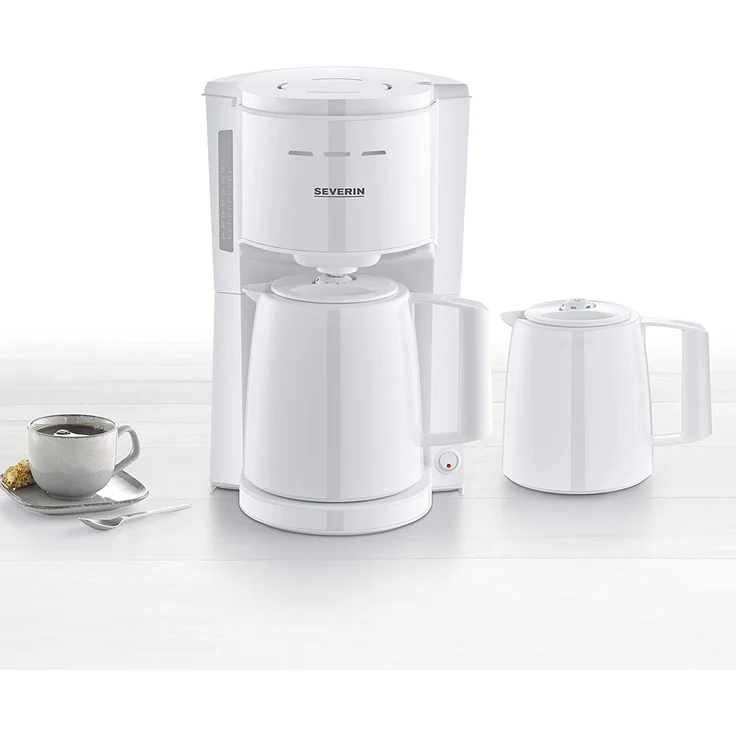 SEVERIN KA 9256 Filterkaffeemaschine mit 2 Thermokannen, ca. 1.000 W, bis 8 Tassen, Schwenkfilter 1 x 4 mit Tropfverschluss, automatische Abschaltung, Durchbrühdeckel – Bild 1