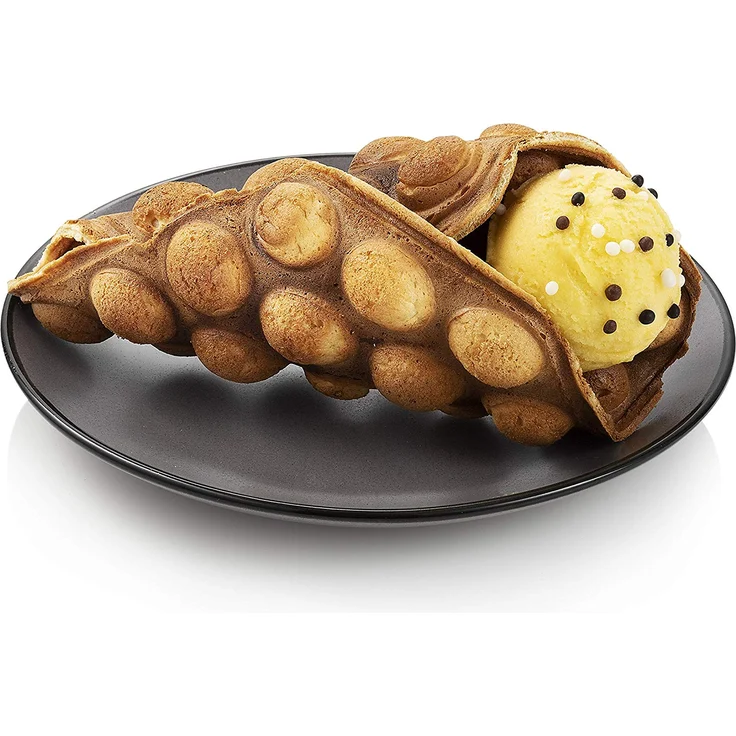 Princess 132465 Bubble-Waffeleisen, 180° aufklappbar, 700 Watt, 0,7 m Kabellänge, antihaftbeschichtet, schwarz – Bild 3