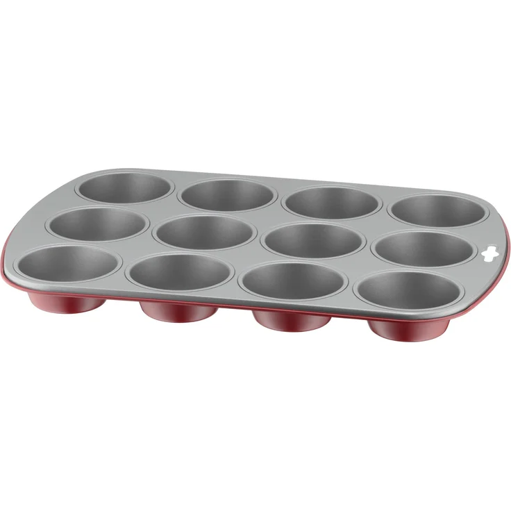 Kaiser Classic Plus Muffinform, für 12 Muffins, 38 x 27 cm, Standardgröße, antihaftbeschichtet, gleichmäßige Wärmeverteilung, rot – Bild 1