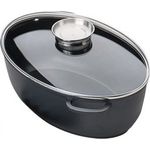 Krüger 23042 Gänsebräter Leipzig, Aluguss, schwarz, 43,5 x 33,5 x 14 cm