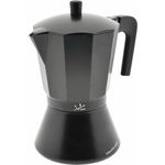 Jata Hogar Full Induction Espressokocher, Aluminium, schwarz, 18.399999999999999 X 14.5 X 24.5 cm