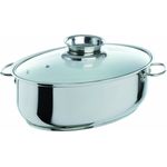 TV - Unser Original 02780200233 Bratmaxx Keramik-Aromabräter mit Glasdeckel und Handschuhen, edelstahl