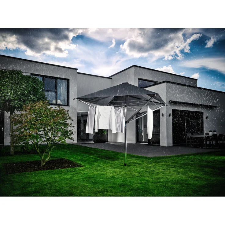 Leifheit 82100 Linoprotect 400, Wäschespinne mit Dach, Aluminium, 40 m Leine für 4 Waschladungen – Bild 10