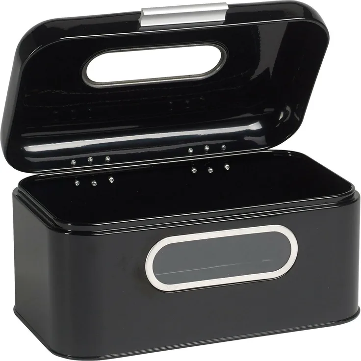 Echtwerk Retro Brotkasten small, Brotbox, aus Metall, 30 x 20 x 16,5 cm, schwarz