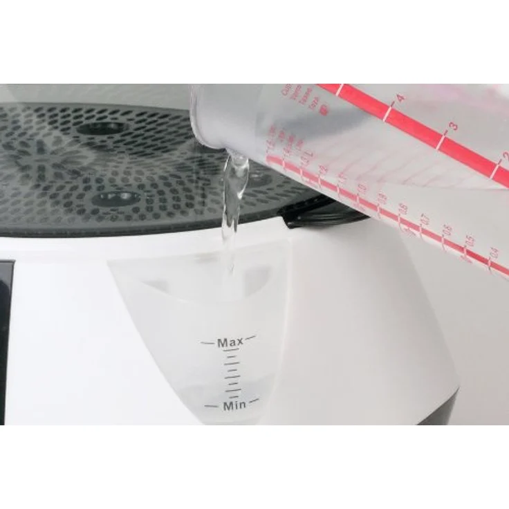 ROMMELSBACHER Dampfgarer DGS 855 - 6 Programme, Warmhaltefunktion, 99 Minuten Zeitschaltuhr, 3 Dampfeinsätze, 1,1 Liter Wassertank, elektronische Wasserstandskontrolle, 825 W, weiß-schwarz – Bild 4