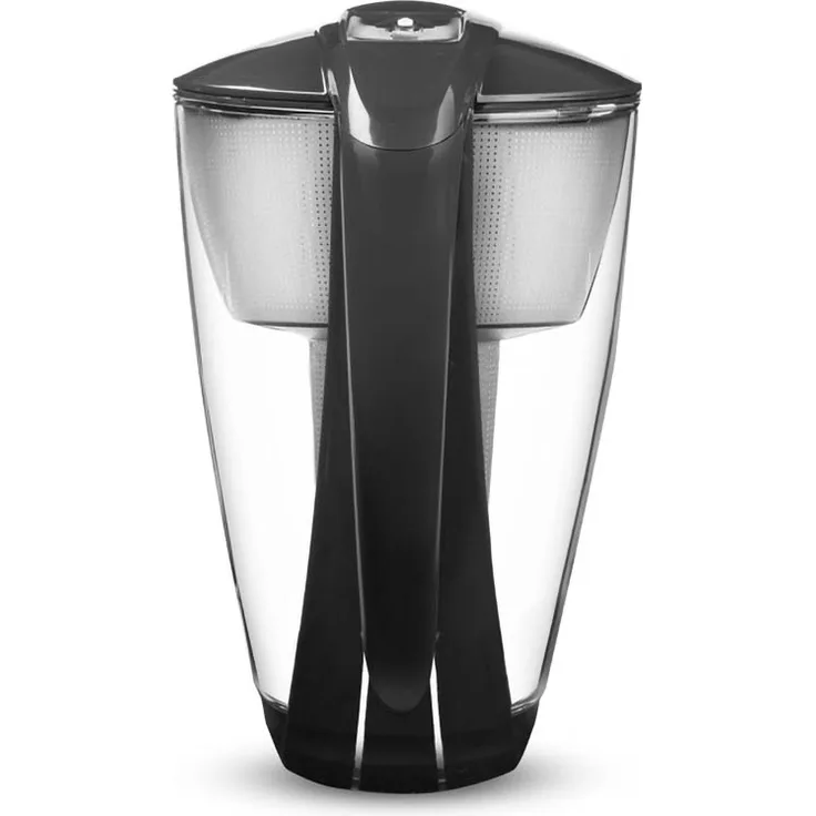 Glas-Wasserfilter anthrazit inkl. 12 Universal Filterkartuschen