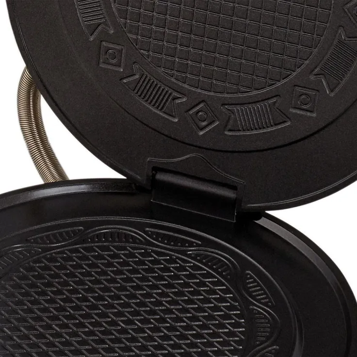 Cloer 289ESR Hörnchenautomat für hauchdünne, knusprige Hörnchen, 800 W, Hörnchenkaliber 15 cm Durchmesser, zuckerresistente Doppelbeschichtung, schwere Backplatten, Edelstahl