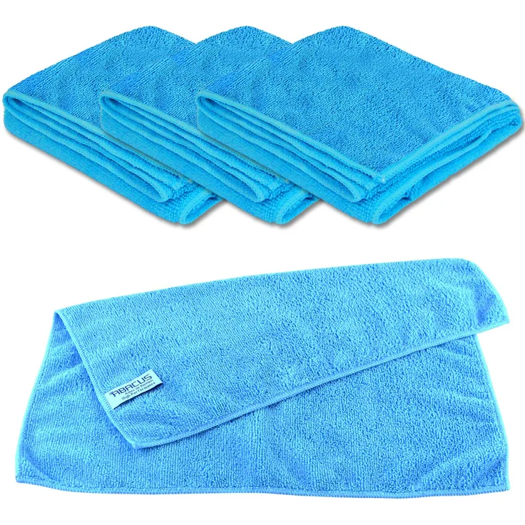 ABACUS MFT HIGH Performance 4er Set blau (7014) - Mikrofaser Reinigungstücher 40 x 40 cm Microfaser Tücher Universaltuch fusselfrei Tuch Staubtuch 300 g_m
