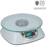 Taylor TYSCALE5PLAT Digital Kitchen Scales with Glass Platform in Gift Box, Plastic