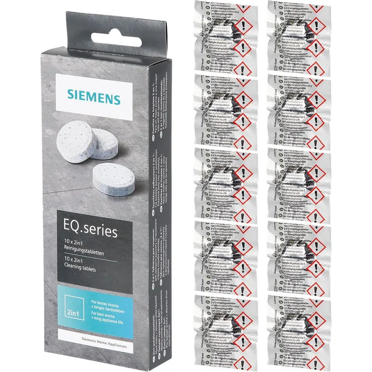 Siemens TZ80001A Reinigungstabletten 2in1 für Kaffeevollautomaten, Kaffeemaschinenreiniger für EQ-Serie, 10 Stück – Bild 2