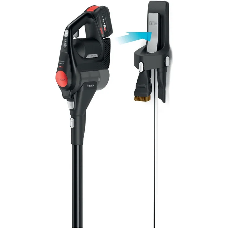 Bosch BKS821MPOW Unlimited Gen2 Serie 8 Handstaubsauger, 45 min Akkubetrieb, Akkuwechsel-Option, 3 Saugmodi, schwarz-rot – Bild 5