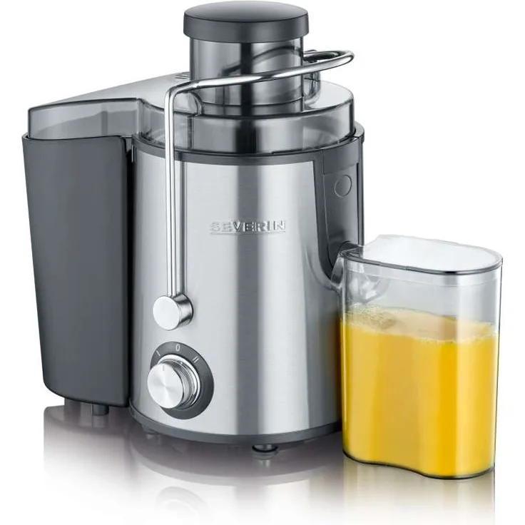 Severin ES 3566 Entsafter, 400 W, mit 500 ml Saftbehälter, Sicherheitsverriegelung, schwarz-edelstahl