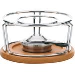 Kela 61000 Rechaud mit Sicherheitspastenbrenner, Edelstahl- Buche, 21 cm Durchmesser, Natura