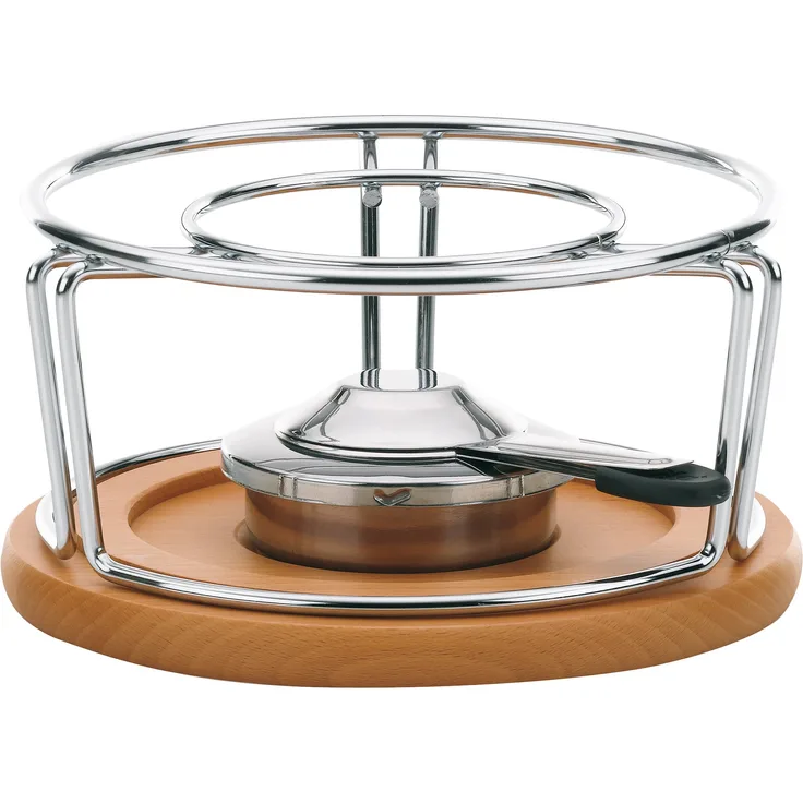 Kela 61000 Rechaud mit Sicherheitspastenbrenner, Edelstahl- Buche, 21 cm Durchmesser, Natura