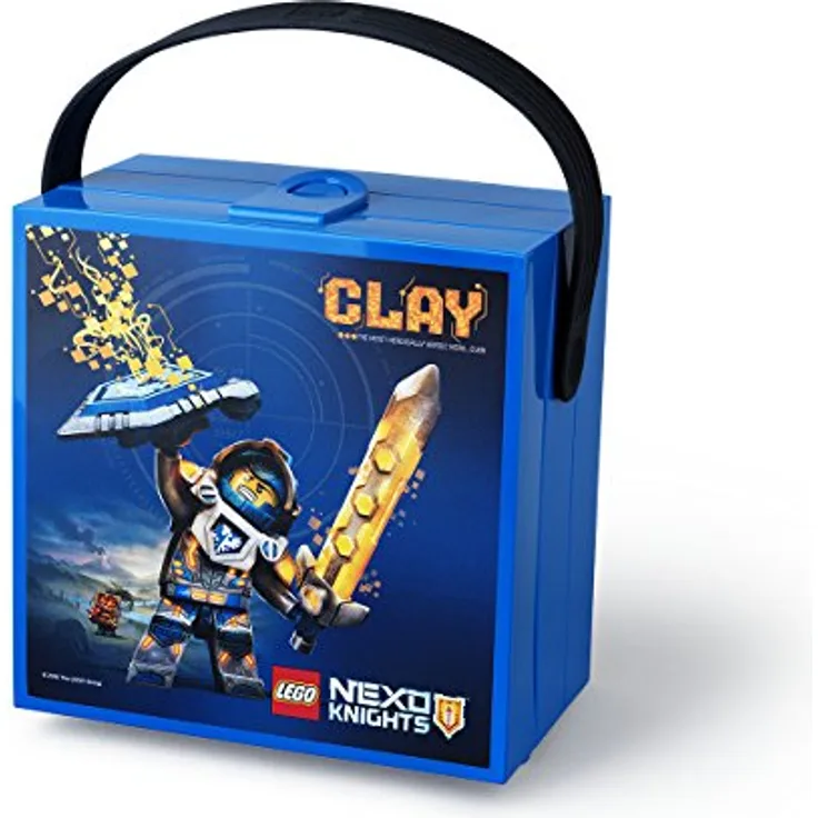 LEGO NEXO KNIGHTS Brotdose mit Tragegriff, Tragbare Aufbewahrungsbox, blau